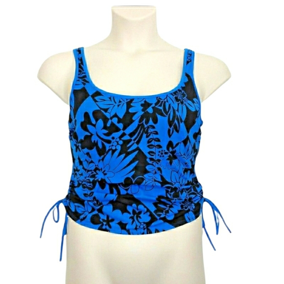 Cazimi Black & Blue Harlequin Tankini Top - Picture 2 of 4
